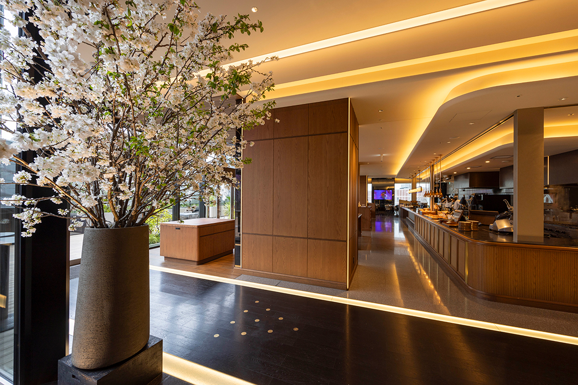 Cherry blossoms adorn the entire hotel