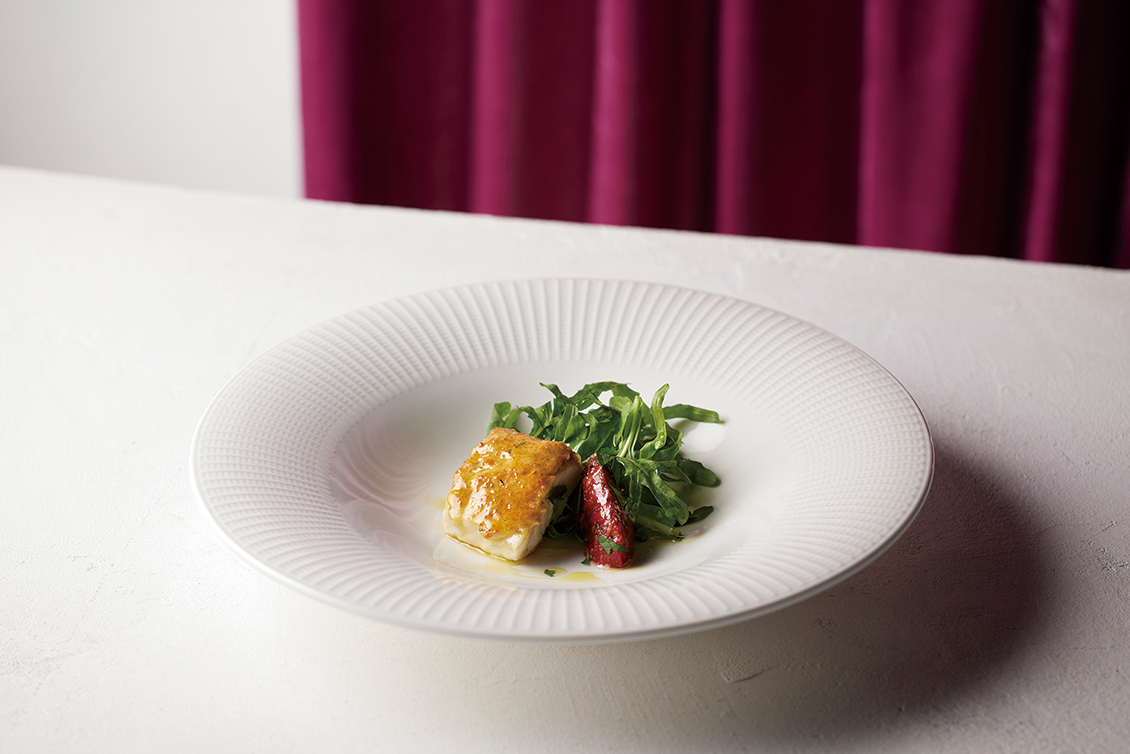 真鯛のピカタ　サルサシチリアーナ